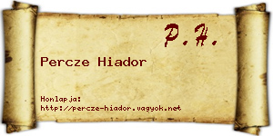 Percze Hiador névjegykártya